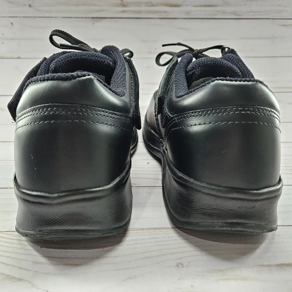 Orthofeet‎ Black Leather Tie-less Loafer Comfort Walking Shoes Mens Size 10 461